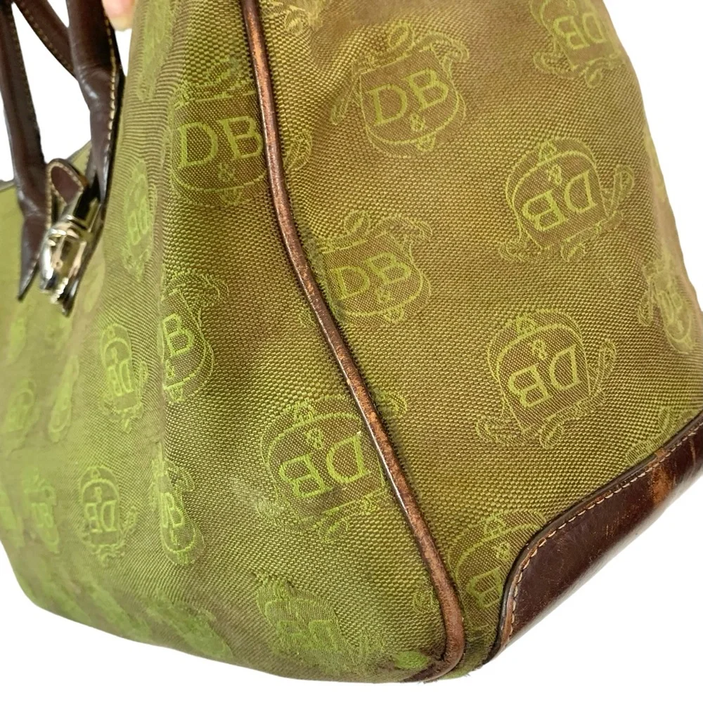 DOONEY & BURKE Monogram Canvas Leather Trimmed Satchel